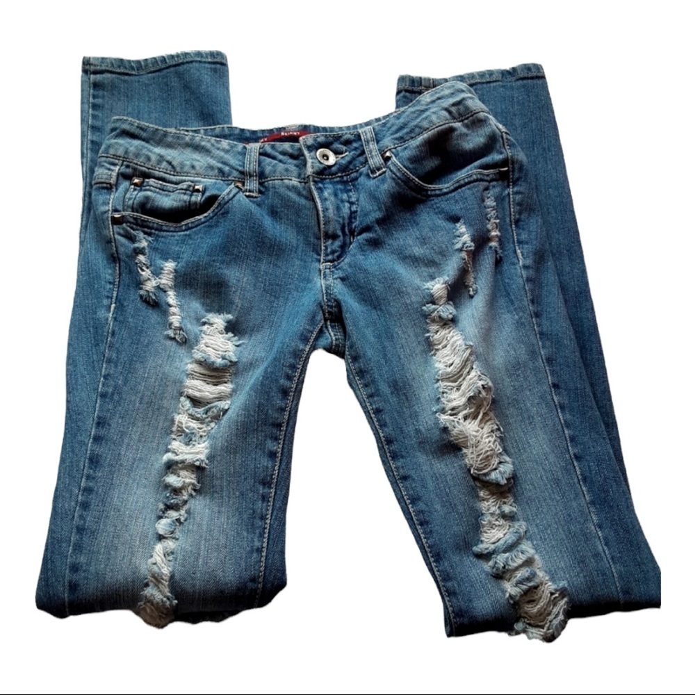 Highway Distressed Skinny Jeens sz 3
